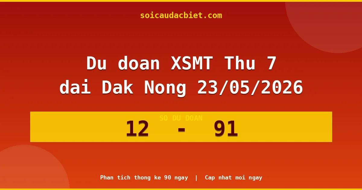 Dự đoán XSMT Thứ 7 đài Đắk Nông 23/05 chuẩn xác nhất