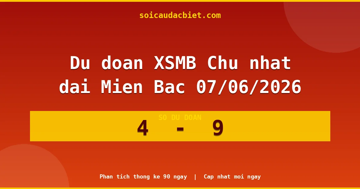 Soi cầu đầu đặc biệt 3 ngày Miền Bắc hôm nay ngày 07/06/2026