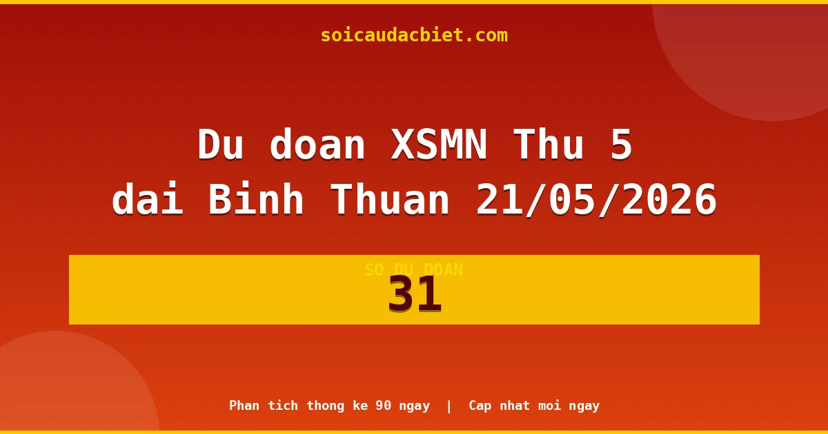 KQXS Bình Thuận Thứ 5 21/05 — Kết quả xổ số Bình Thuận hôm nay