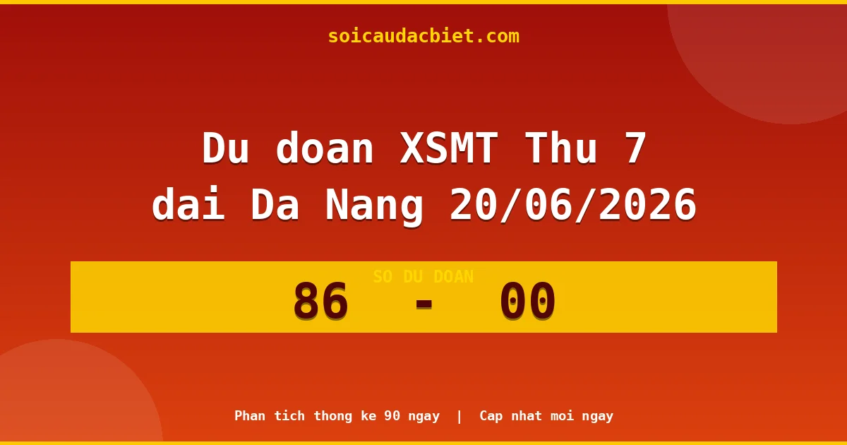 Dự đoán XSMT Thứ 7 đài Đà Nẵng 20/06 chuẩn xác nhất