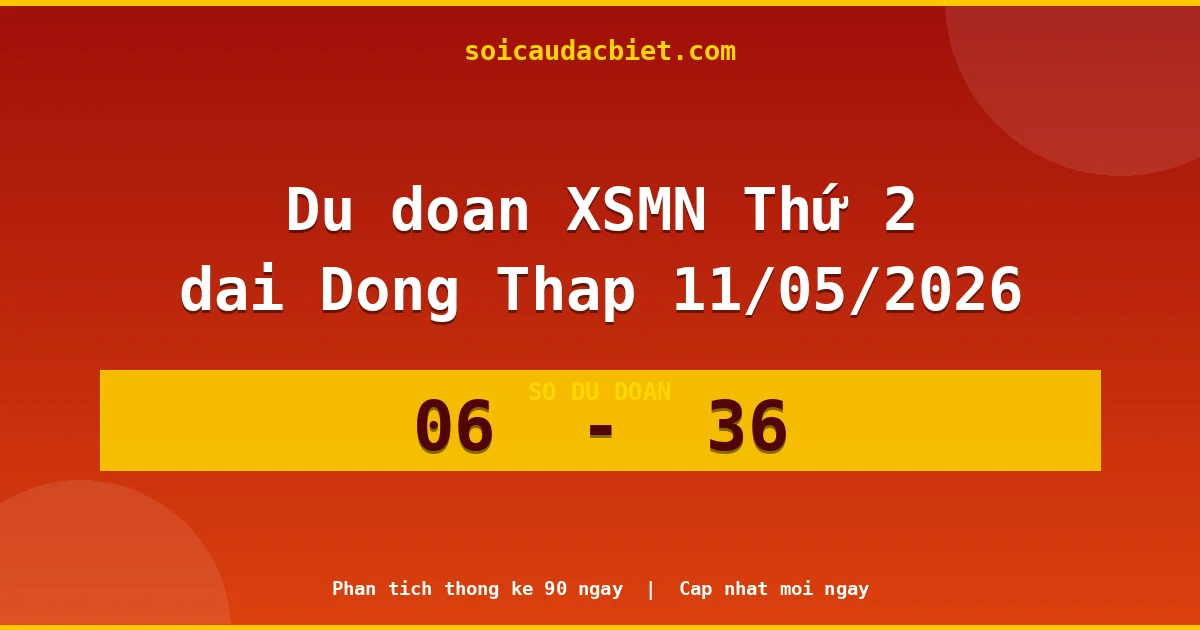 Dự đoán XSMN Thứ 2 đài Đồng Tháp 11/05 chuẩn xác nhất