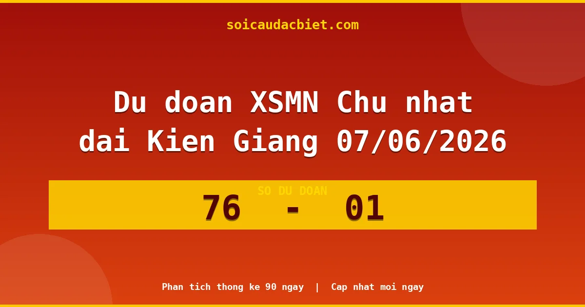 Dự đoán XSMN Chủ nhật đài Kiên Giang 07/06 chuẩn xác nhất