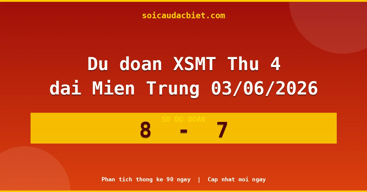 Soi cầu đầu đặc biệt 3 ngày Miền Trung hôm nay ngày 03/06/2026