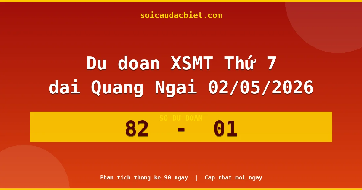 Dự đoán XSMT Thứ 7 đài Quảng Ngãi 02/05 chuẩn xác nhất