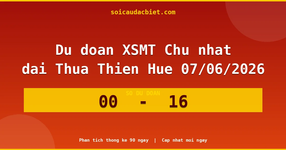 Dự đoán XSMT Chủ nhật đài Thừa Thiên Huế 07/06 chuẩn xác nhất