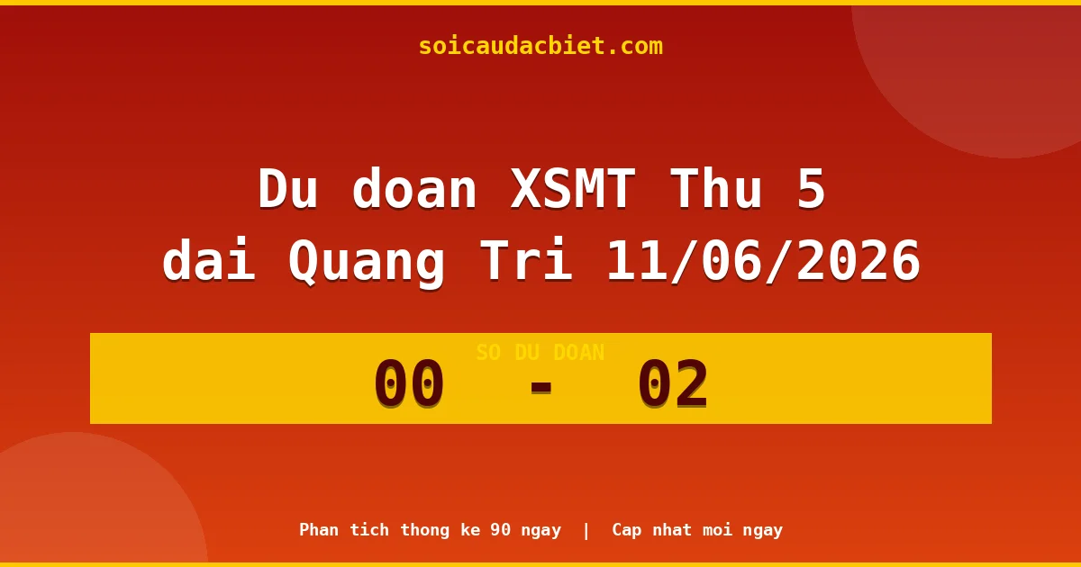 Dự đoán XSMT Thứ 5 đài Quảng Trị 11/06 chuẩn xác nhất