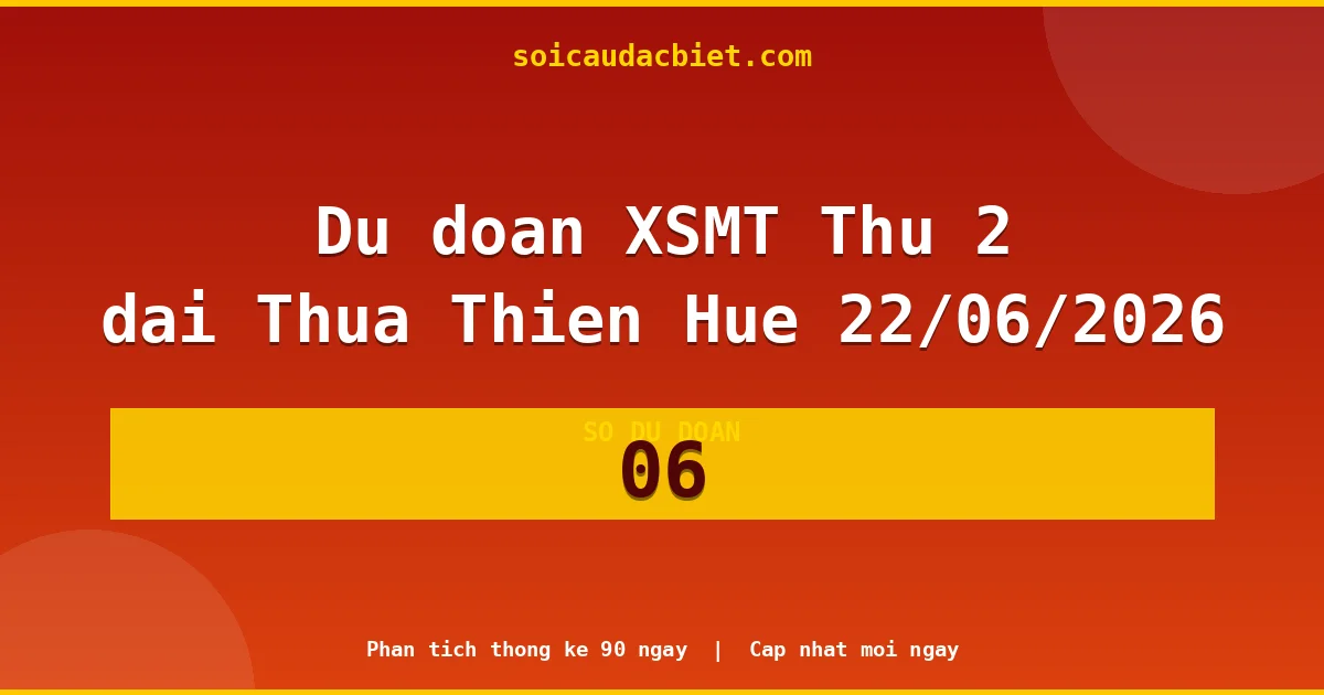 KQXS Thừa Thiên Huế Thứ 2 22/06 — Kết quả xổ số Thừa Thiên Huế hôm nay