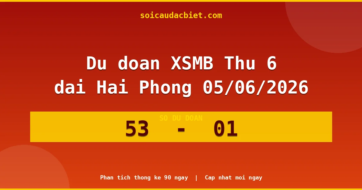 Dự đoán XSMB Thứ 6 đài Hải Phòng 05/06 chuẩn xác nhất