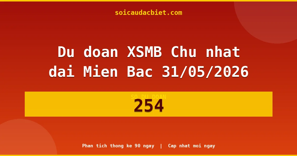 Soi cầu 3 càng VIP miền Bắc hôm nay ngày 31/05/2026 siêu chuẩn