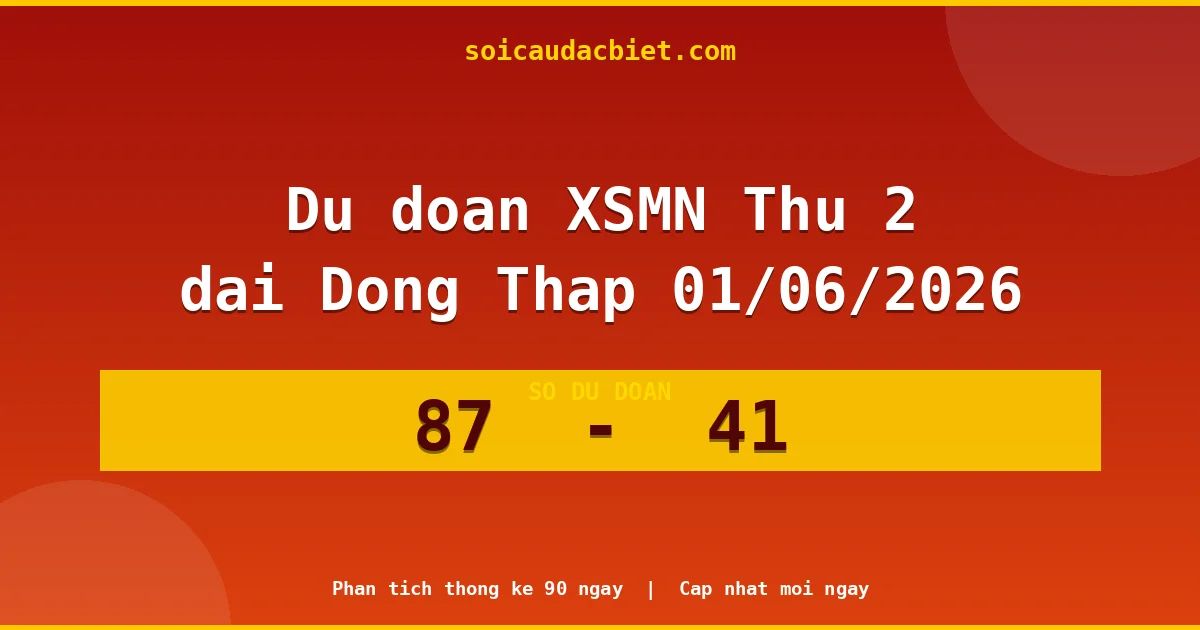 Dự đoán XSMN Thứ 2 đài Đồng Tháp 01/06 chuẩn xác nhất