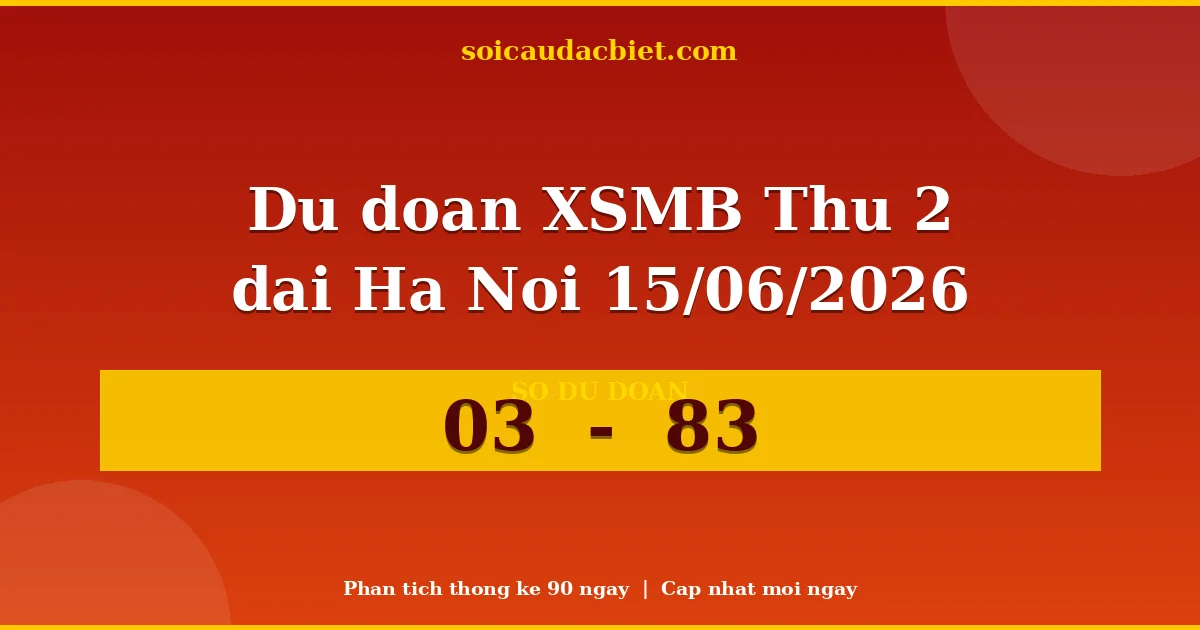 Dự đoán XSMB Thứ 2 đài Hà Nội 15/06 chuẩn xác nhất