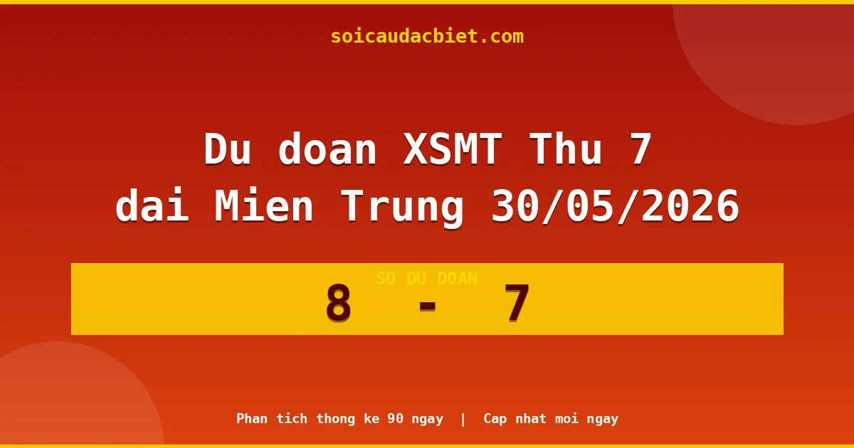 Soi cầu đầu đặc biệt 3 ngày Miền Trung hôm nay ngày 30/05/2026