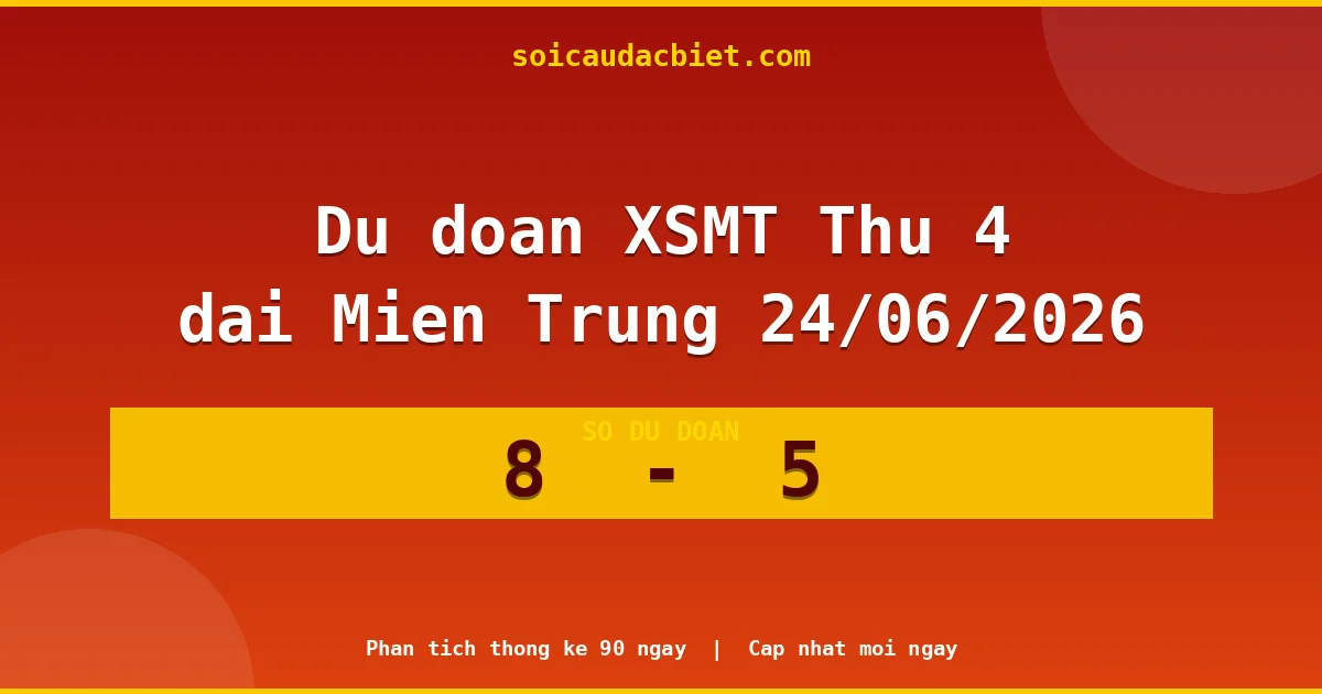 Soi cầu đầu đặc biệt 3 ngày Miền Trung hôm nay ngày 24/06/2026