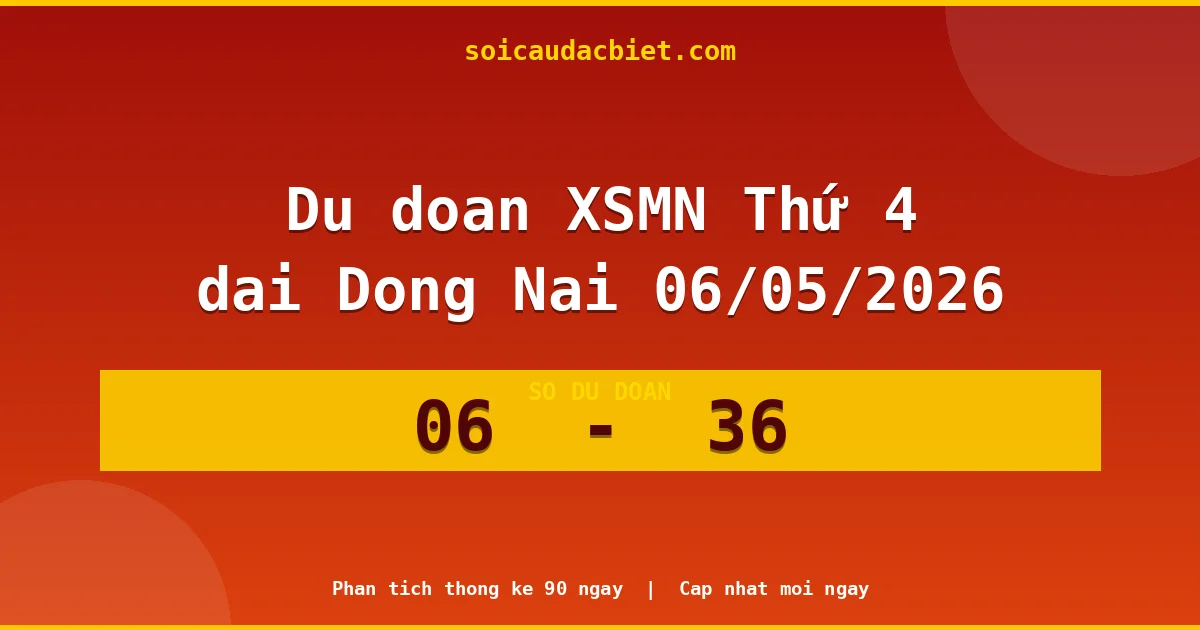 Dự đoán XSMN Thứ 4 đài Đồng Nai 06/05 chuẩn xác nhất