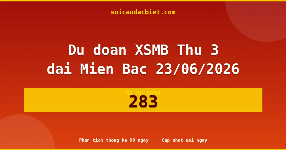 Soi cầu 3 càng VIP miền Bắc hôm nay ngày 23/06/2026 siêu chuẩn