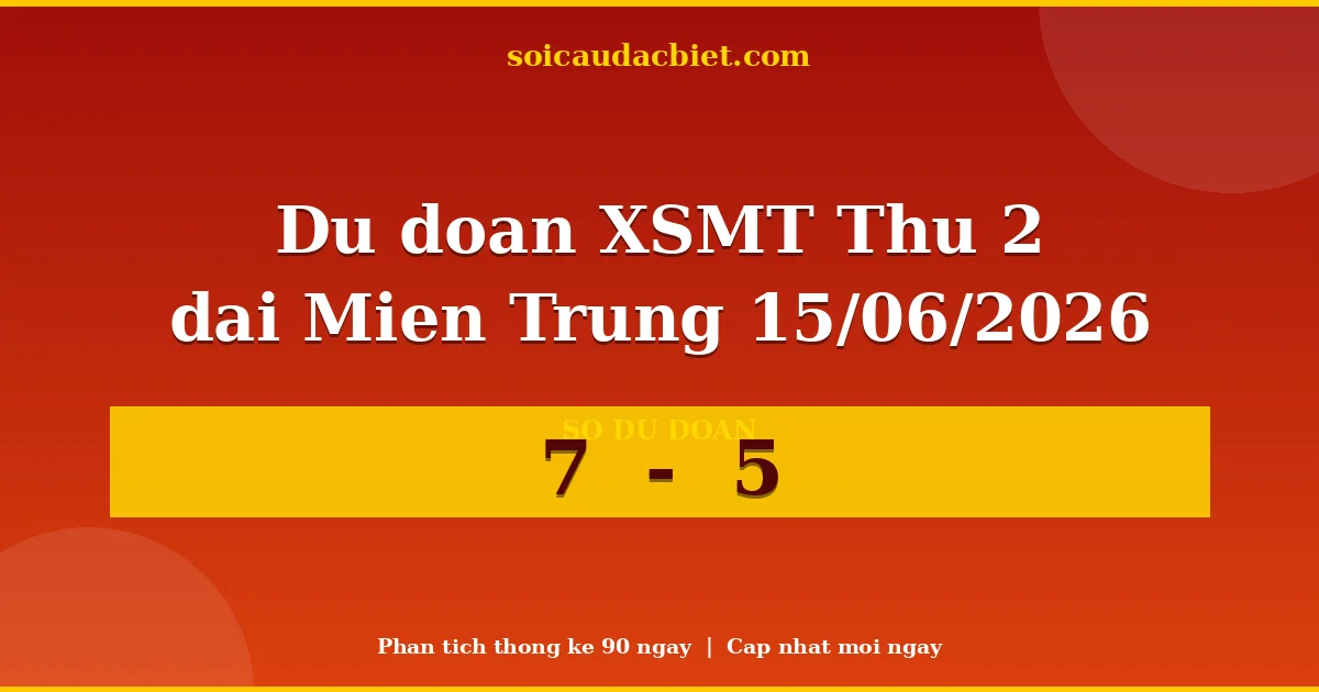 Soi cầu đầu đặc biệt 3 ngày Miền Trung hôm nay ngày 15/06/2026